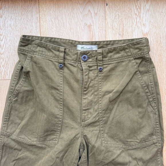 MADEWELL THE PERFECT VINTAGE WIDE LEG UTILITY EDITION OLIVE GREEN -27 - Picture 6 of 17
